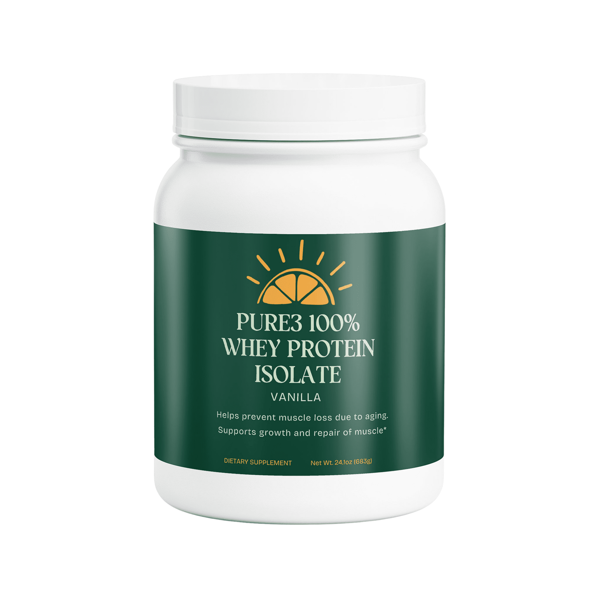 Pure3 100% Whey Protein Isolate, Vanilla, 2 lb (908g)