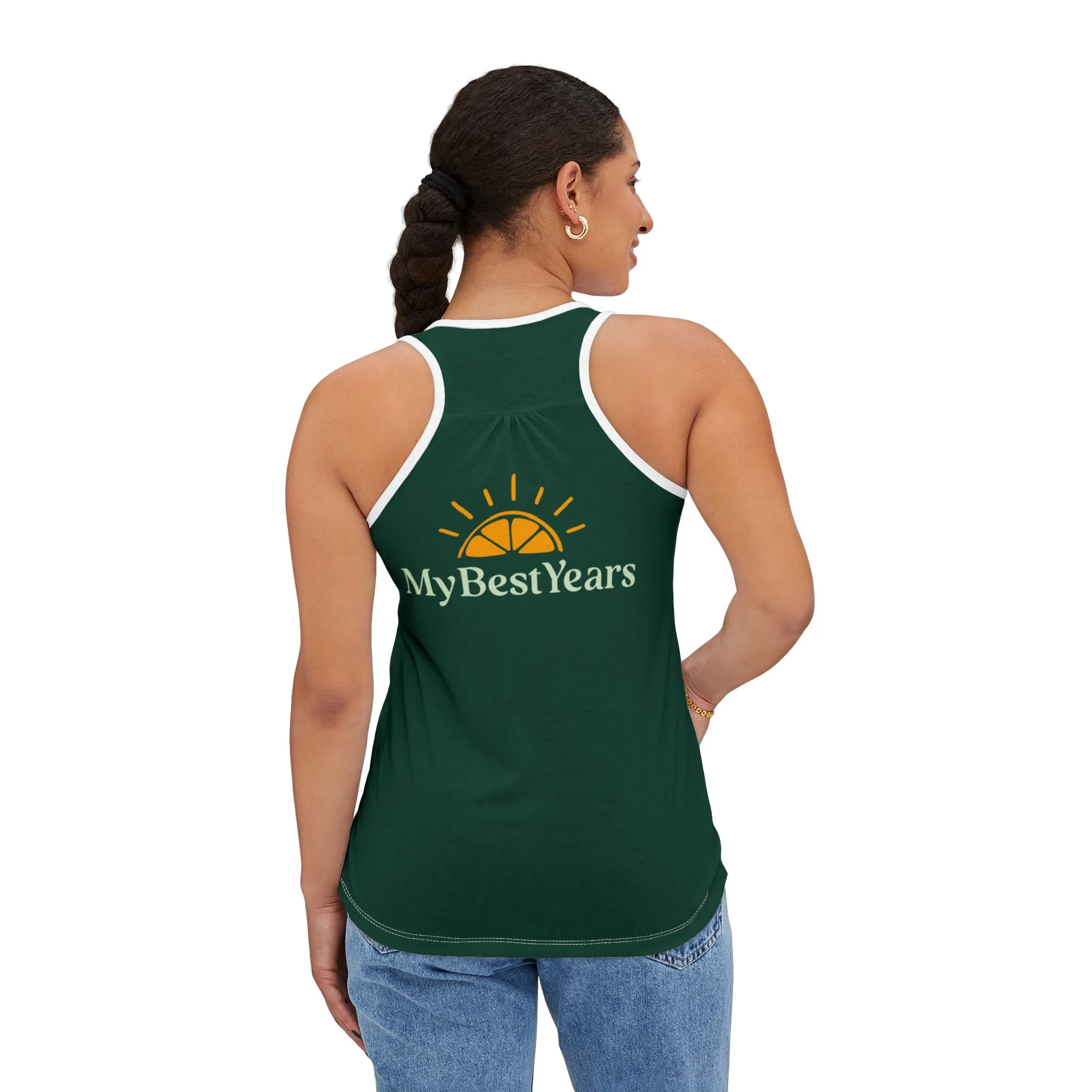 My Best Years Sunrise Logo Women's Tank Top, Dark Green - Image 4