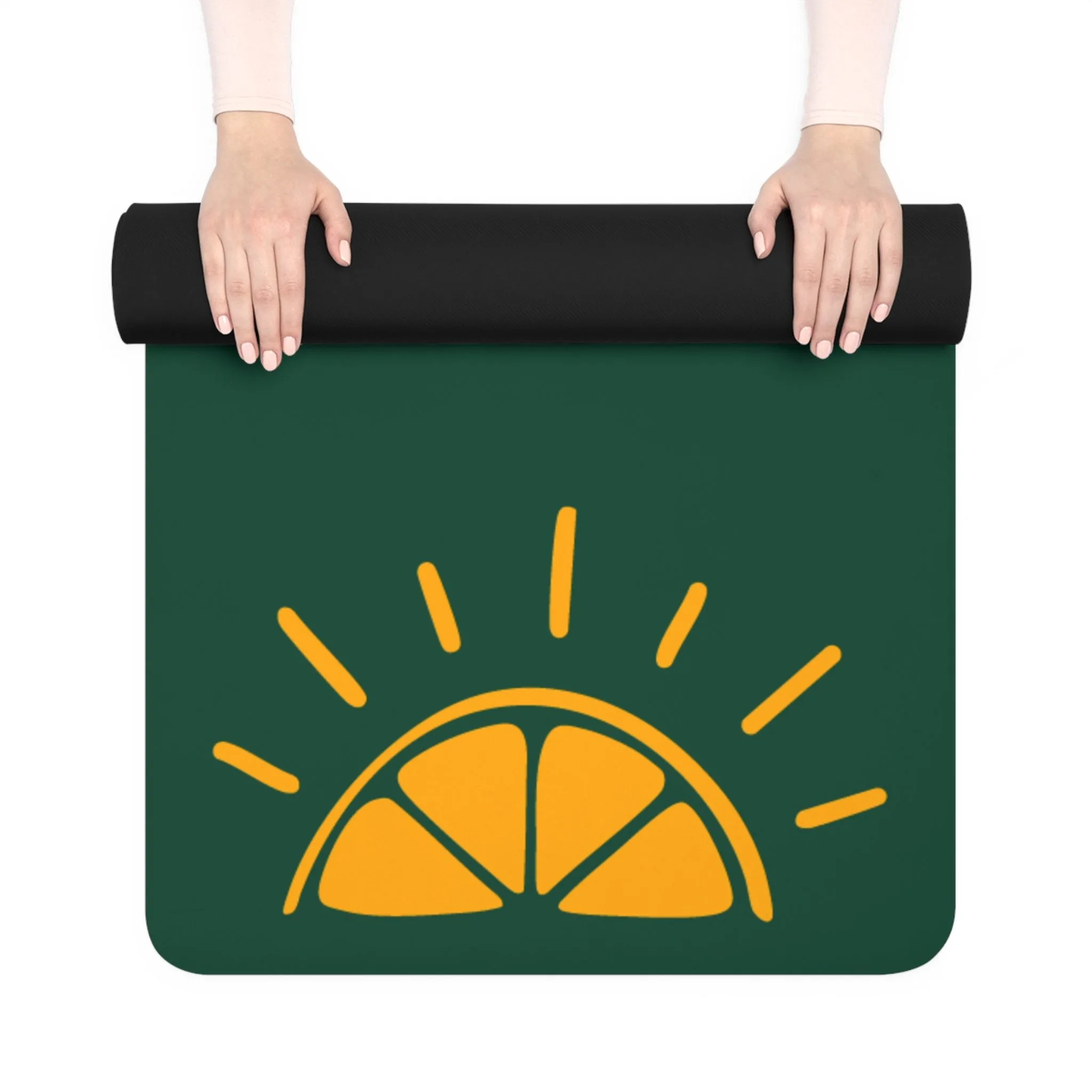 My Best Years Sunrise Logo Rubber Exercise Mat, Dark Green, Non-Slip - Image 3