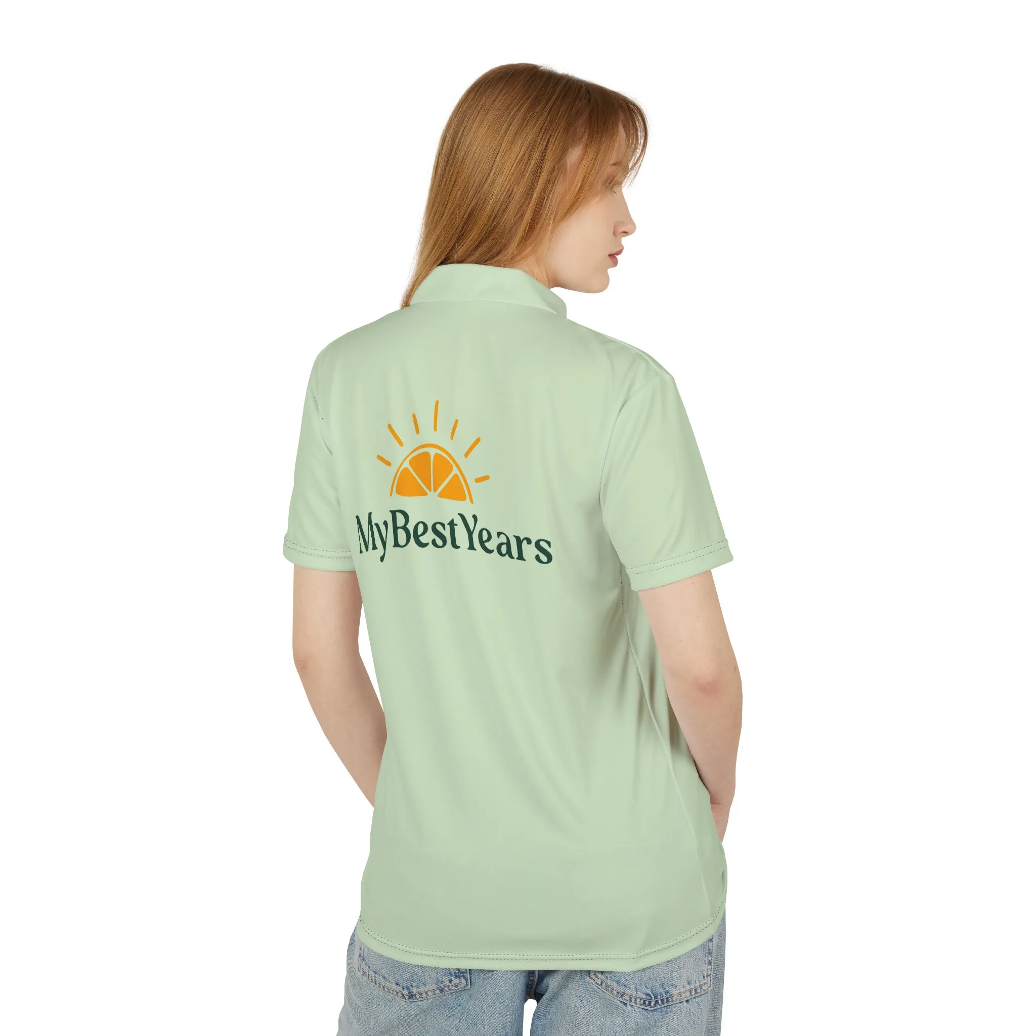 My Best Years Sunrise Logo Embroidered Polo, Light Green - Image 6