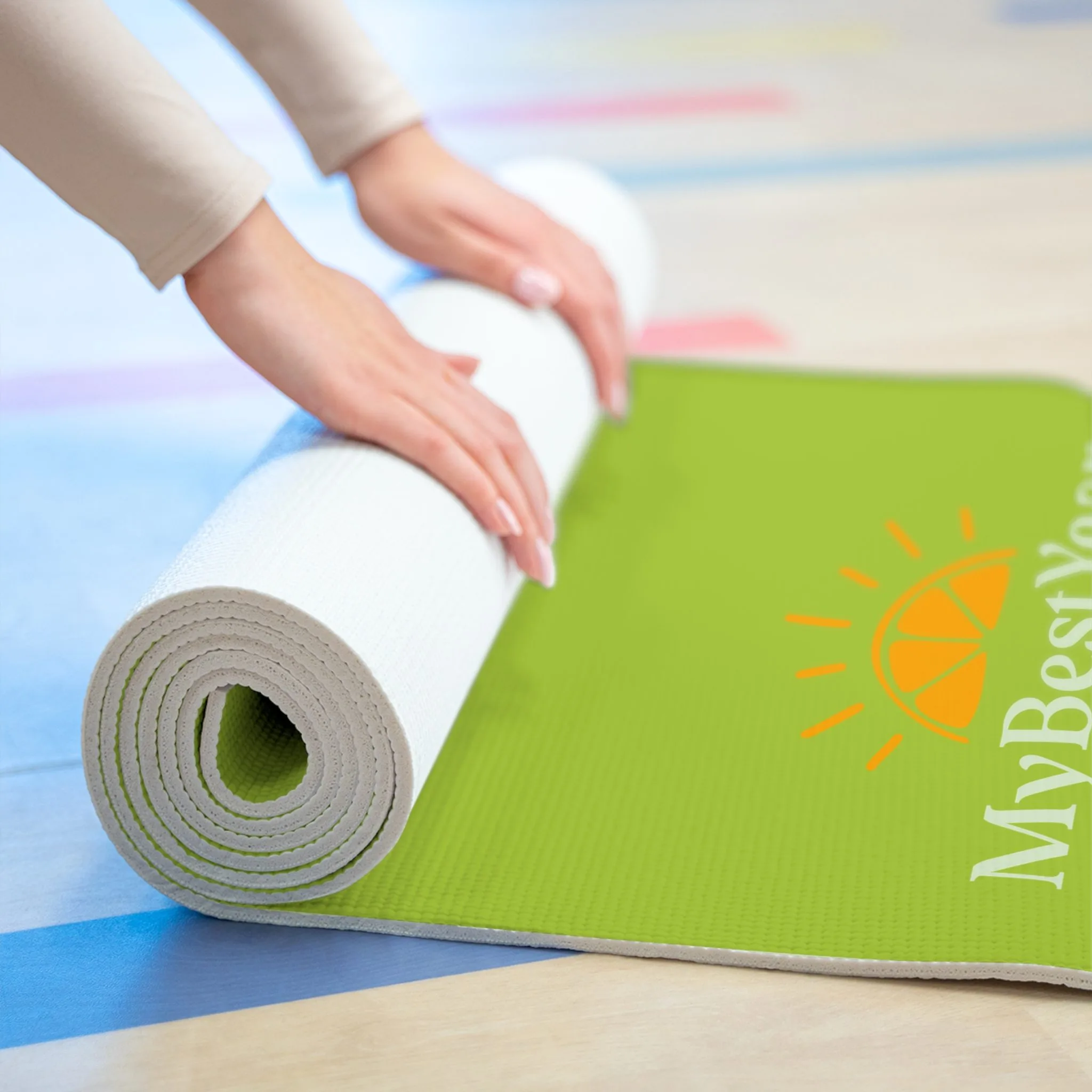 My Best Years Foam Exercise Mat, Green Non-Slip - Image 4