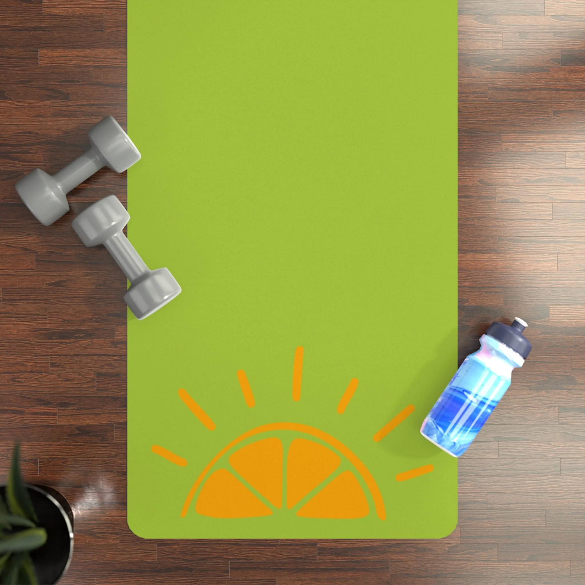 My Best Years Sunrise Logo Rubber Exercise Mat, Green Non-Slip - Image 4