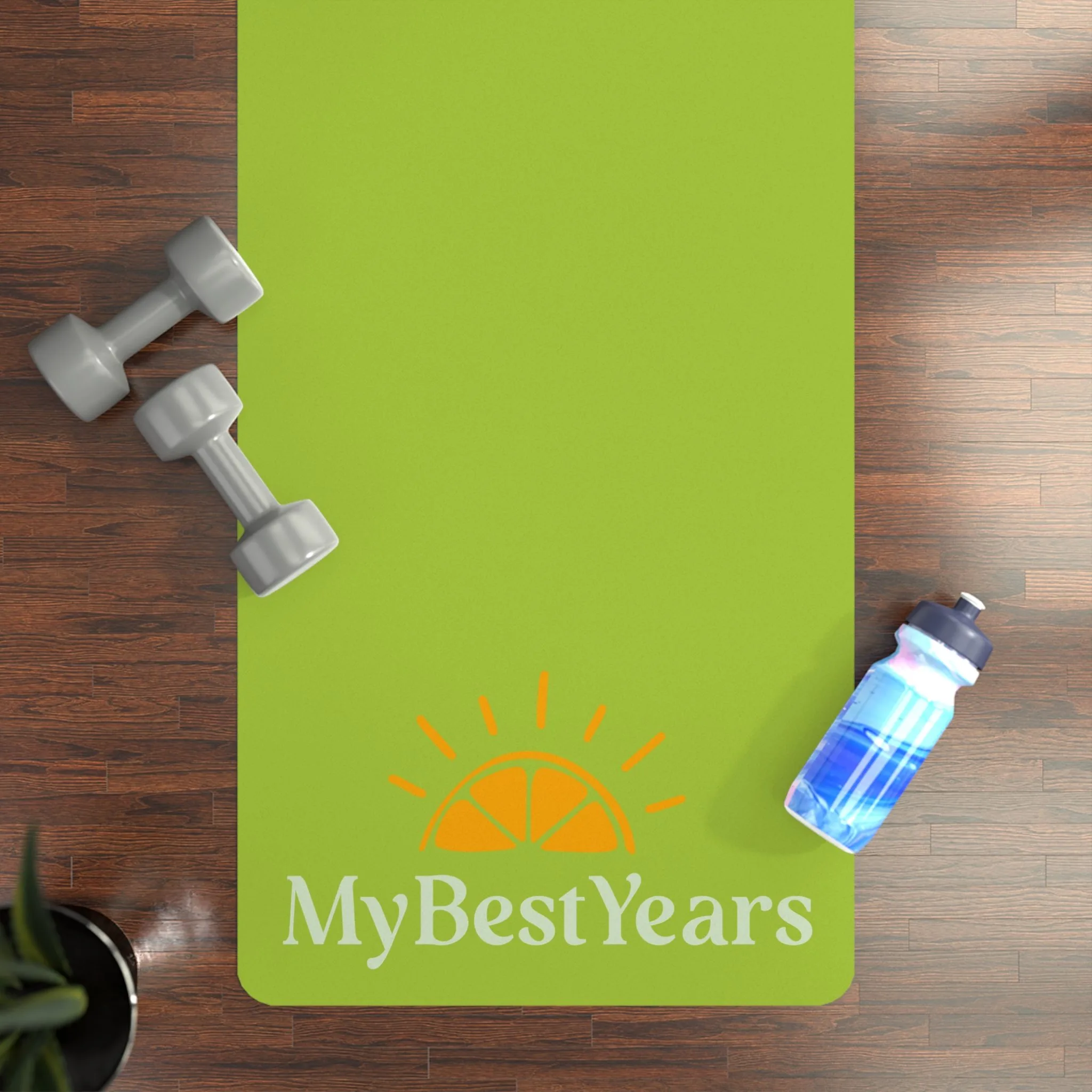 My Best Years Rubber Exercise Mat, Green Non-Slip - Image 4