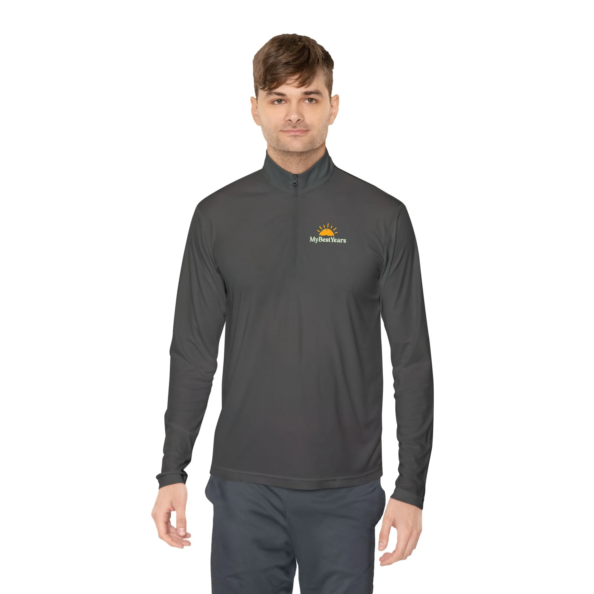 My Best Years Sunrise Logo Quarter-Zip Pullover | Embroidered Chest and Back - Image 12