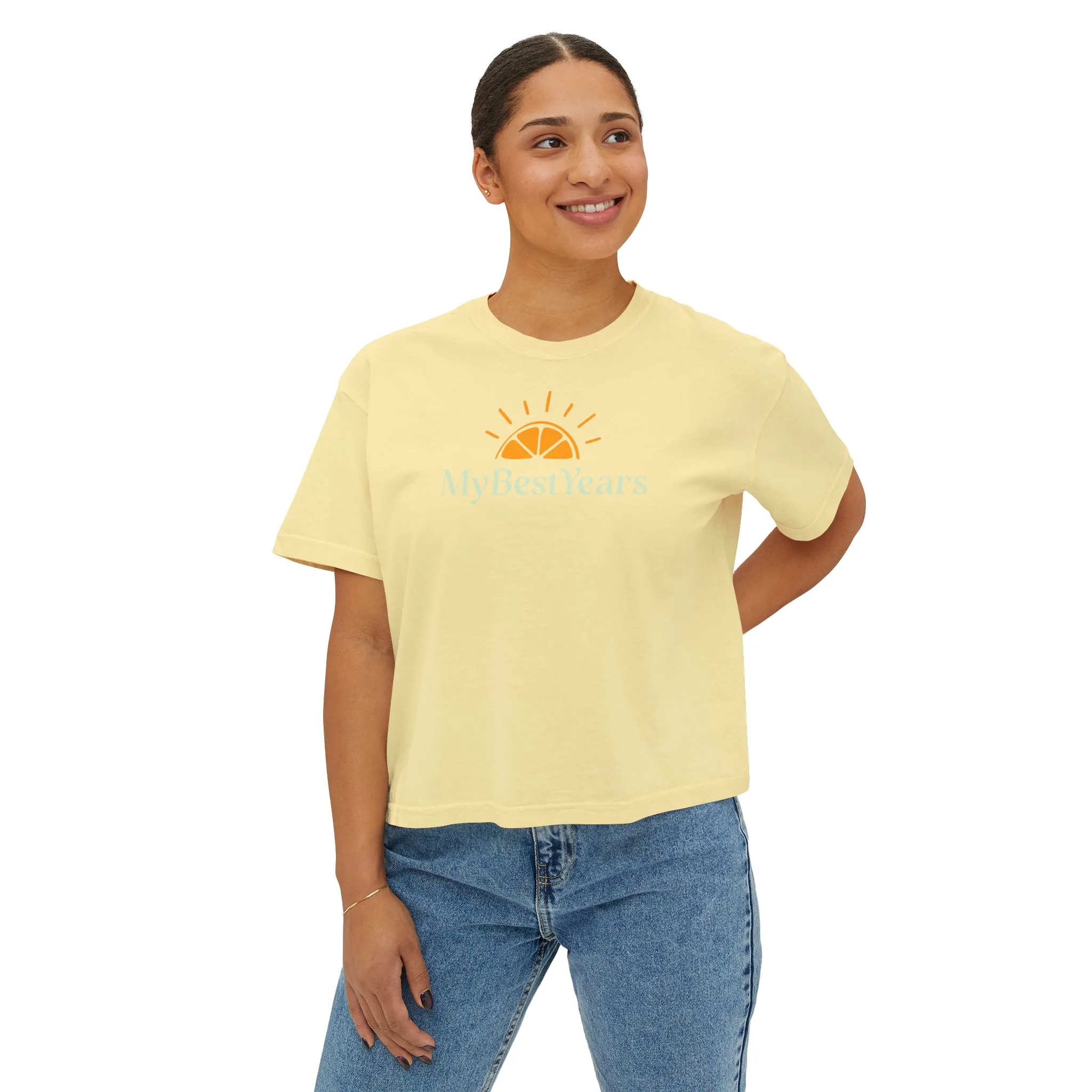 My Best Years Sunrise Logo graphic tee | Boxy Crop Shirt - Image 23