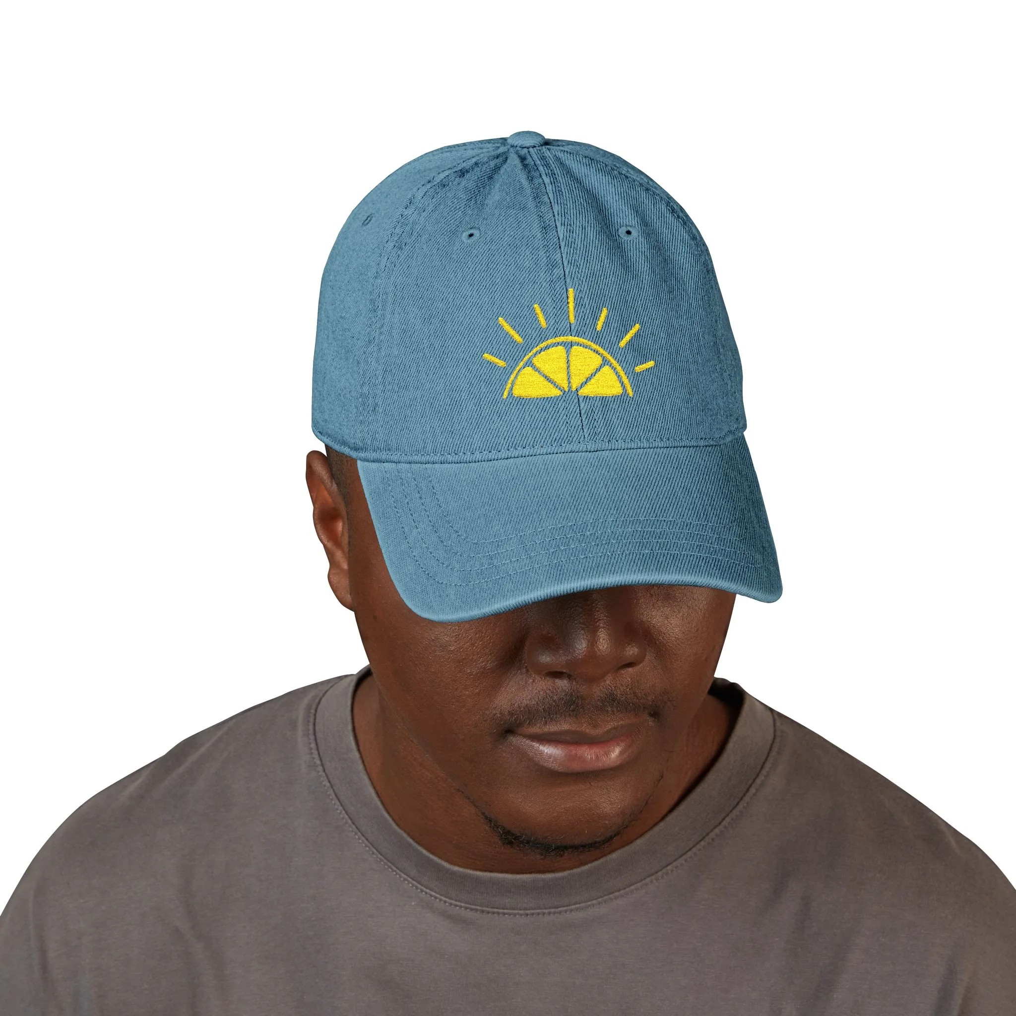 My Best Years unrise Logo Denim Hat | Embroidered Baseball Cap - Image 11