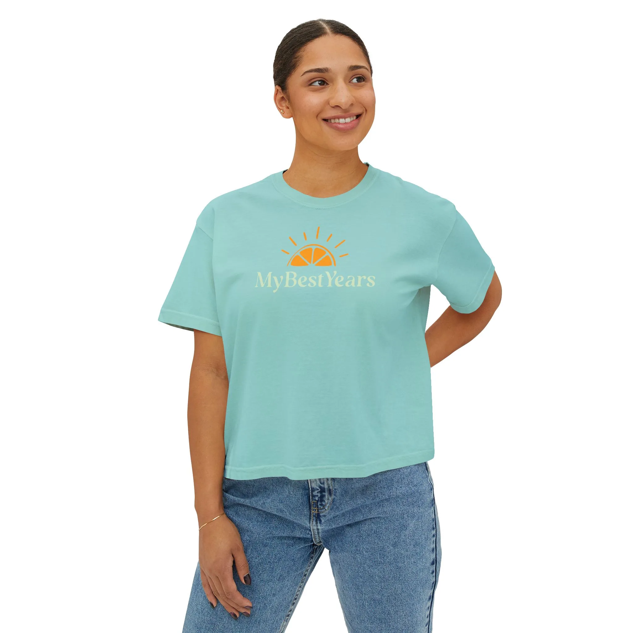 My Best Years Sunrise Logo graphic tee | Boxy Crop Shirt - Image 33