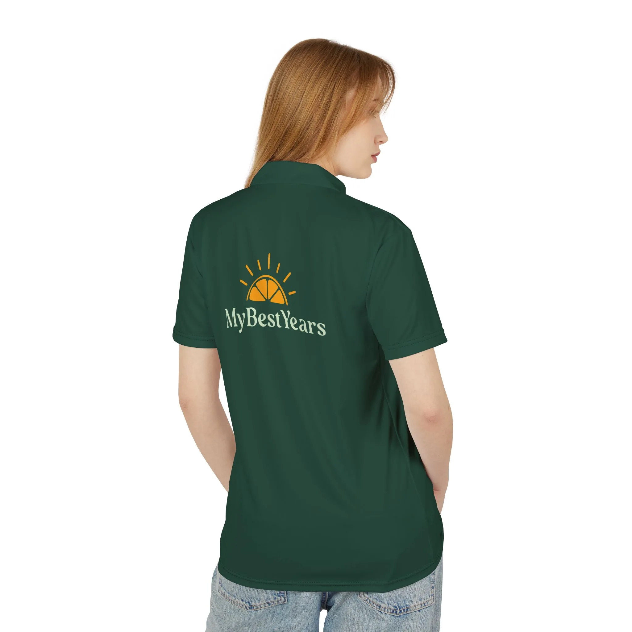 My Best Years Sunrise Logo Embroidered Polo, Dark Green - Image 6