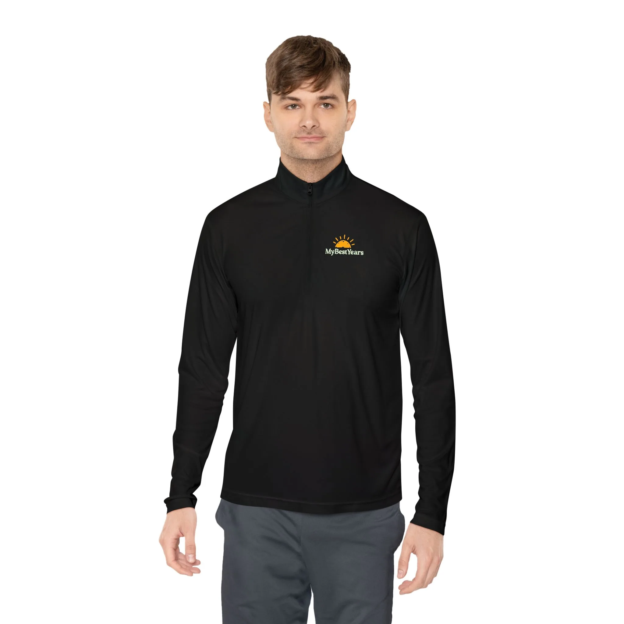 My Best Years Sunrise Logo Quarter-Zip Pullover | Embroidered Chest and Back - Image 4