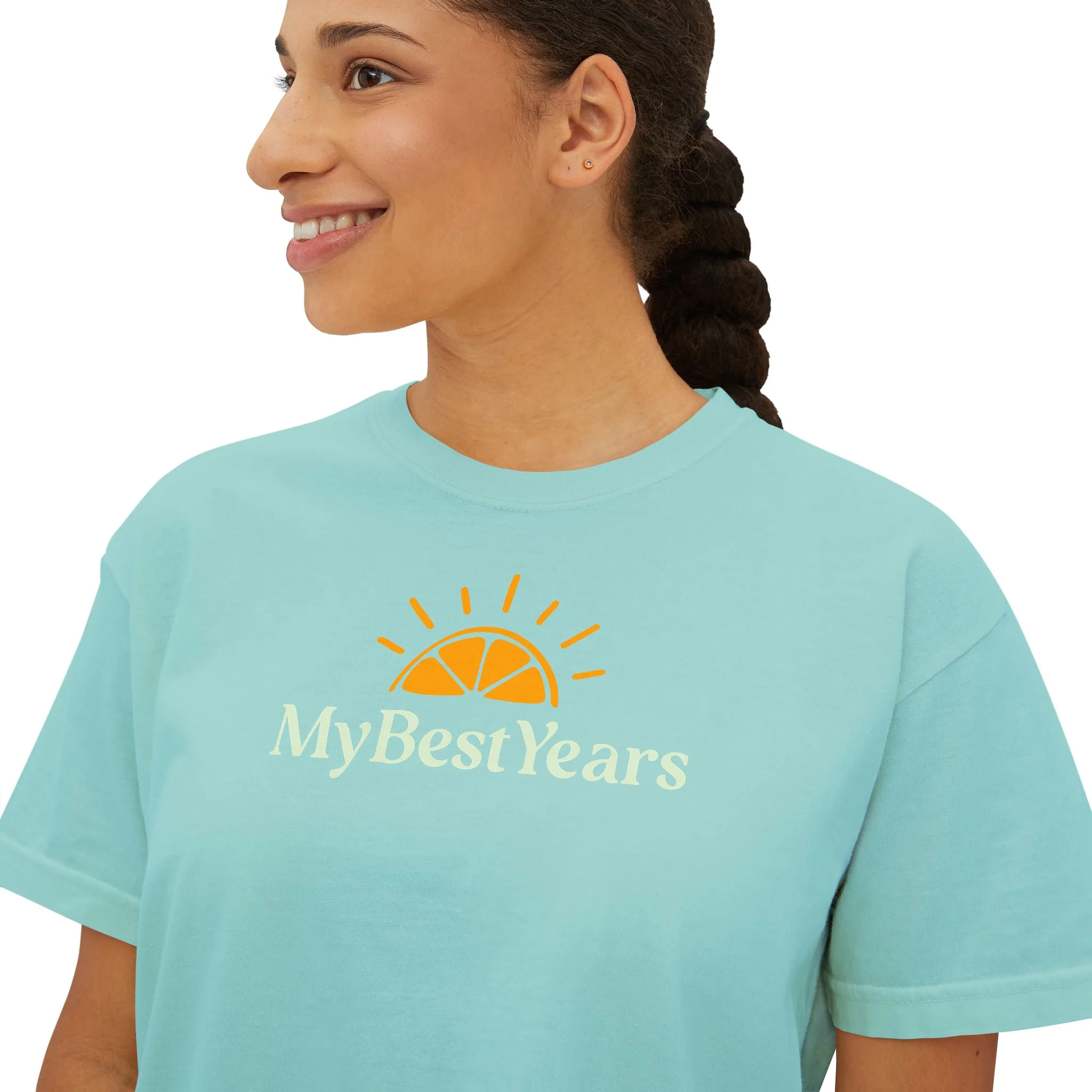 My Best Years Sunrise Logo graphic tee | Boxy Crop Shirt - Image 32