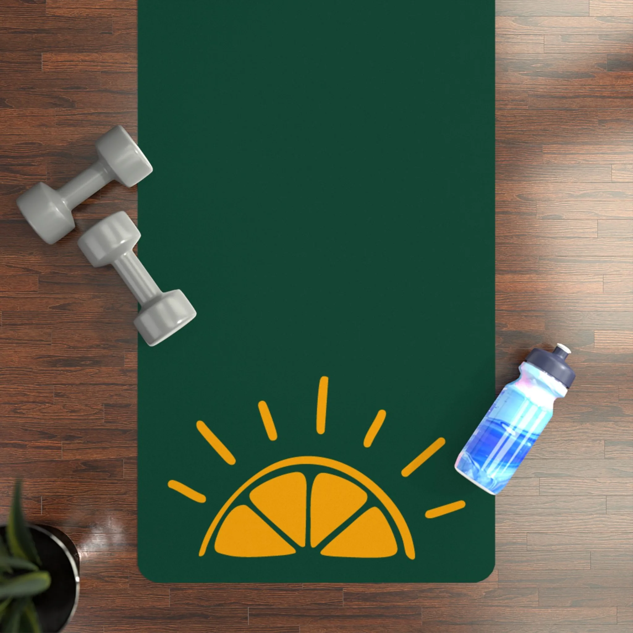 My Best Years Sunrise Logo Rubber Exercise Mat, Dark Green, Non-Slip - Image 4
