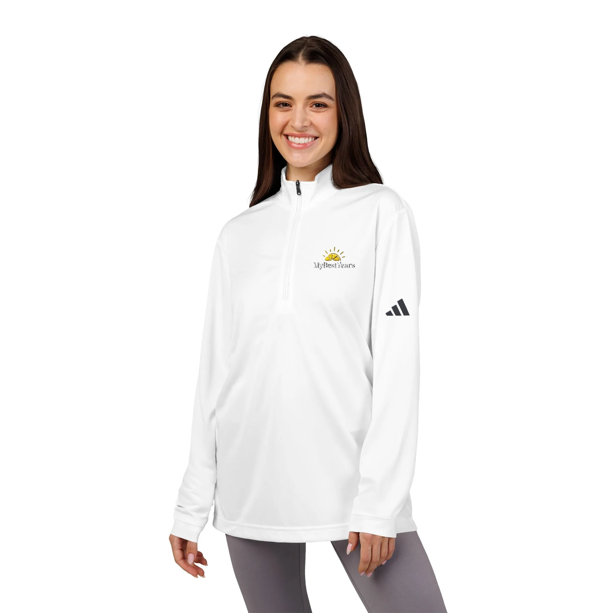 My Best Years Sunshine Logo Adidas Quarter-Zip Pullover | Embroidered Chest Design - Image 7