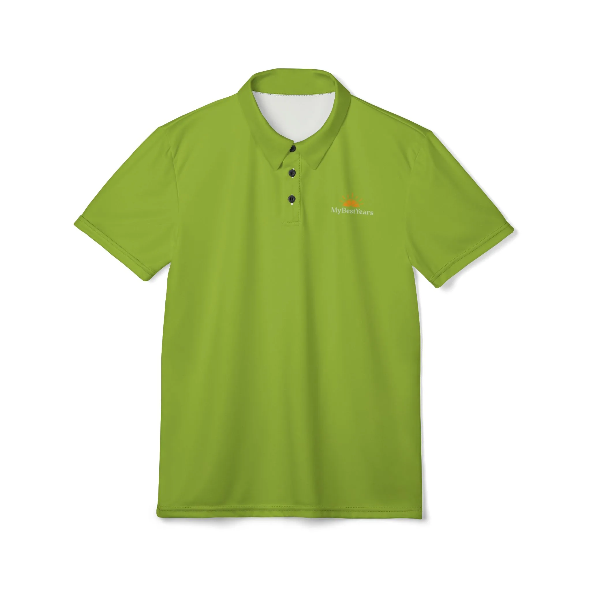 My Best Years Sunrise Logo 2 Embroidered Polo, Bright Green - Image 4