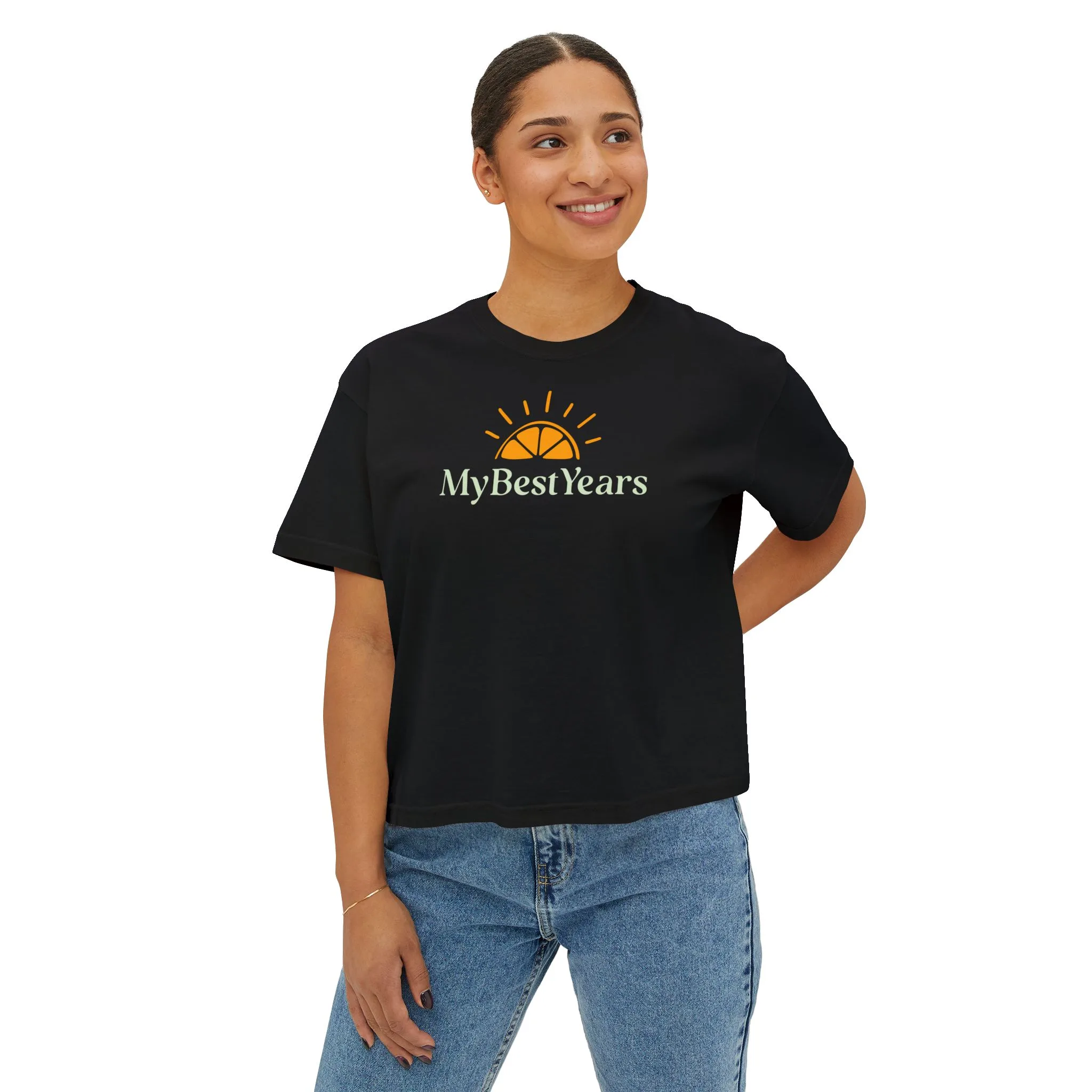 My Best Years Sunrise Logo graphic tee | Boxy Crop Shirt - Image 3