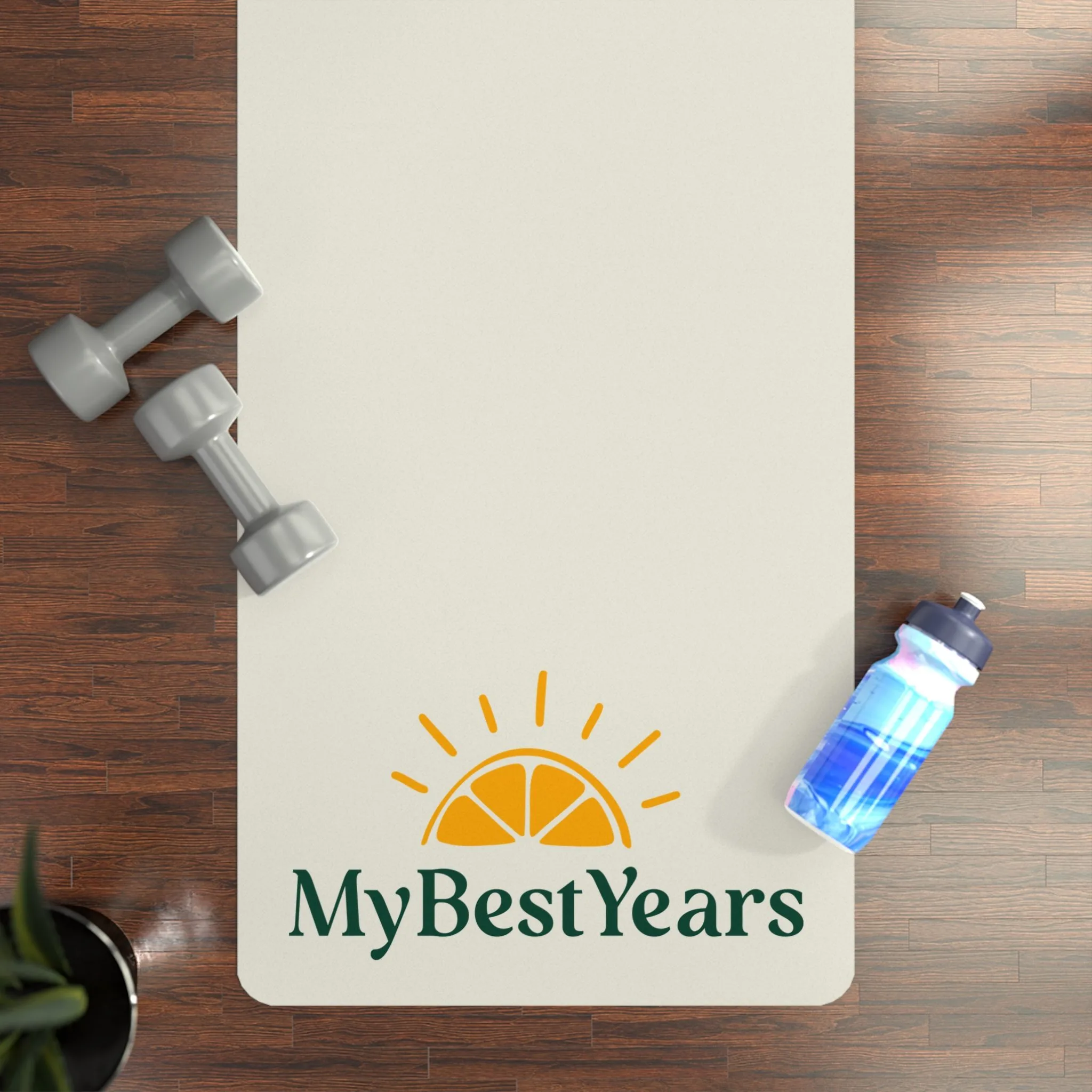 My Best Years Rubber Exercise Mat, Beige, Non-Slip - Image 4