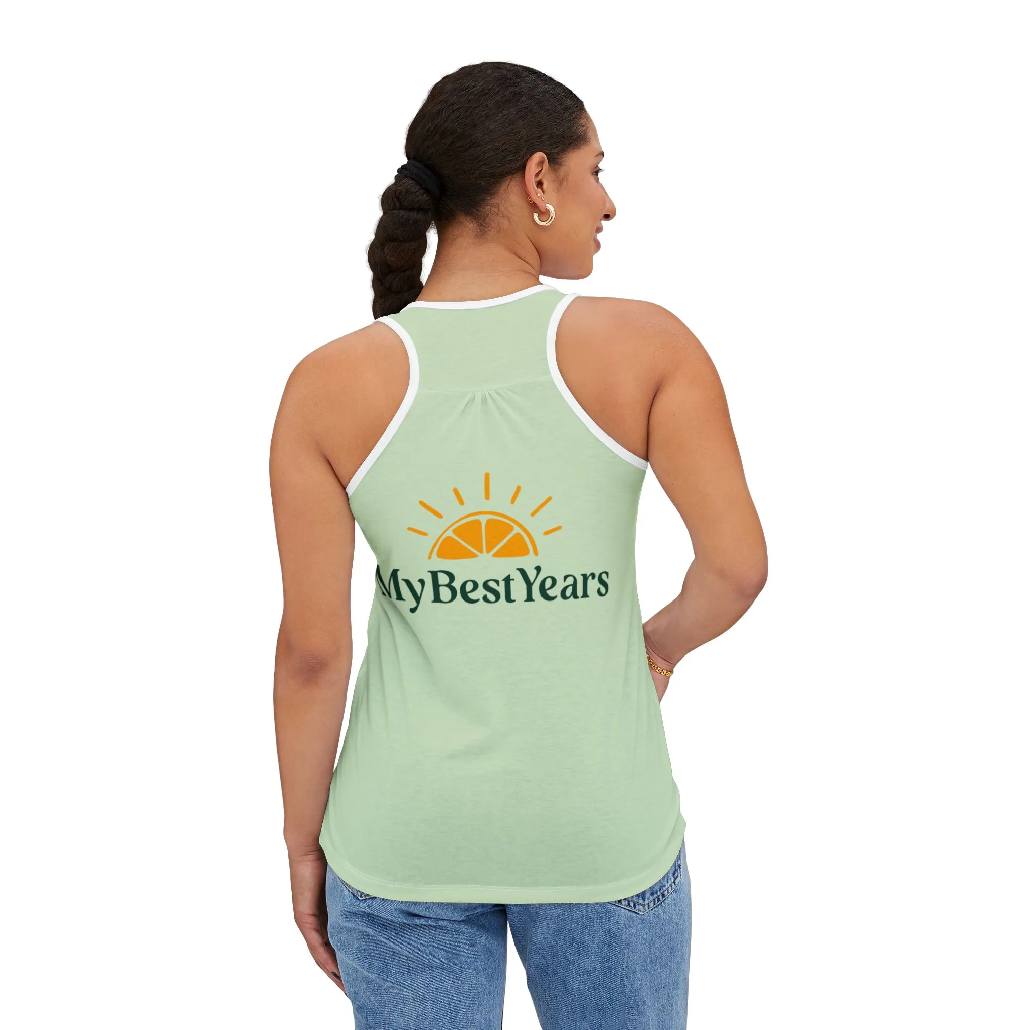 My Best Years Sunrise Logo Women's Tank Top, Light Green - Image 4