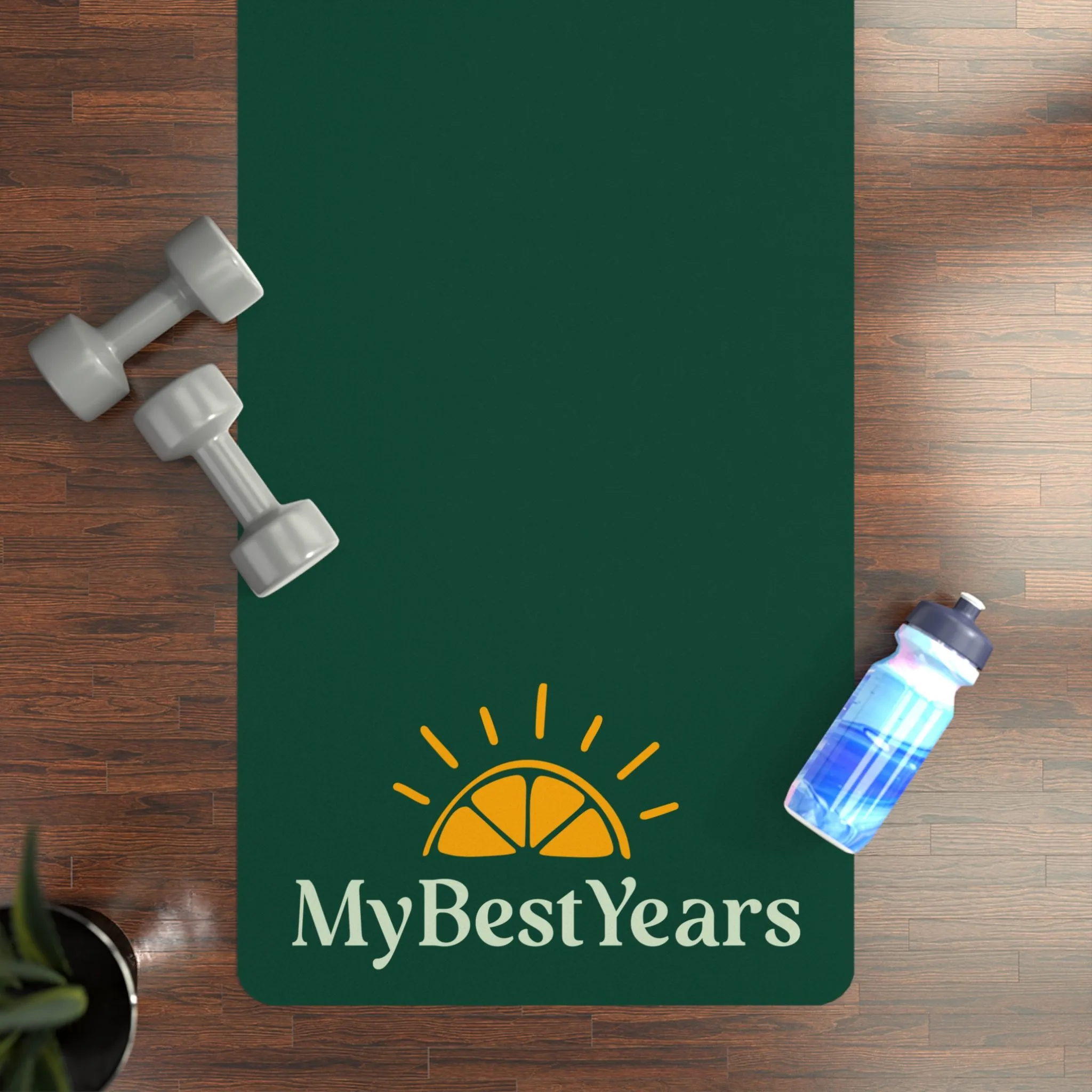 My Best Years Rubber Exercise Mat, Dark Green, Non-Slip - Image 4
