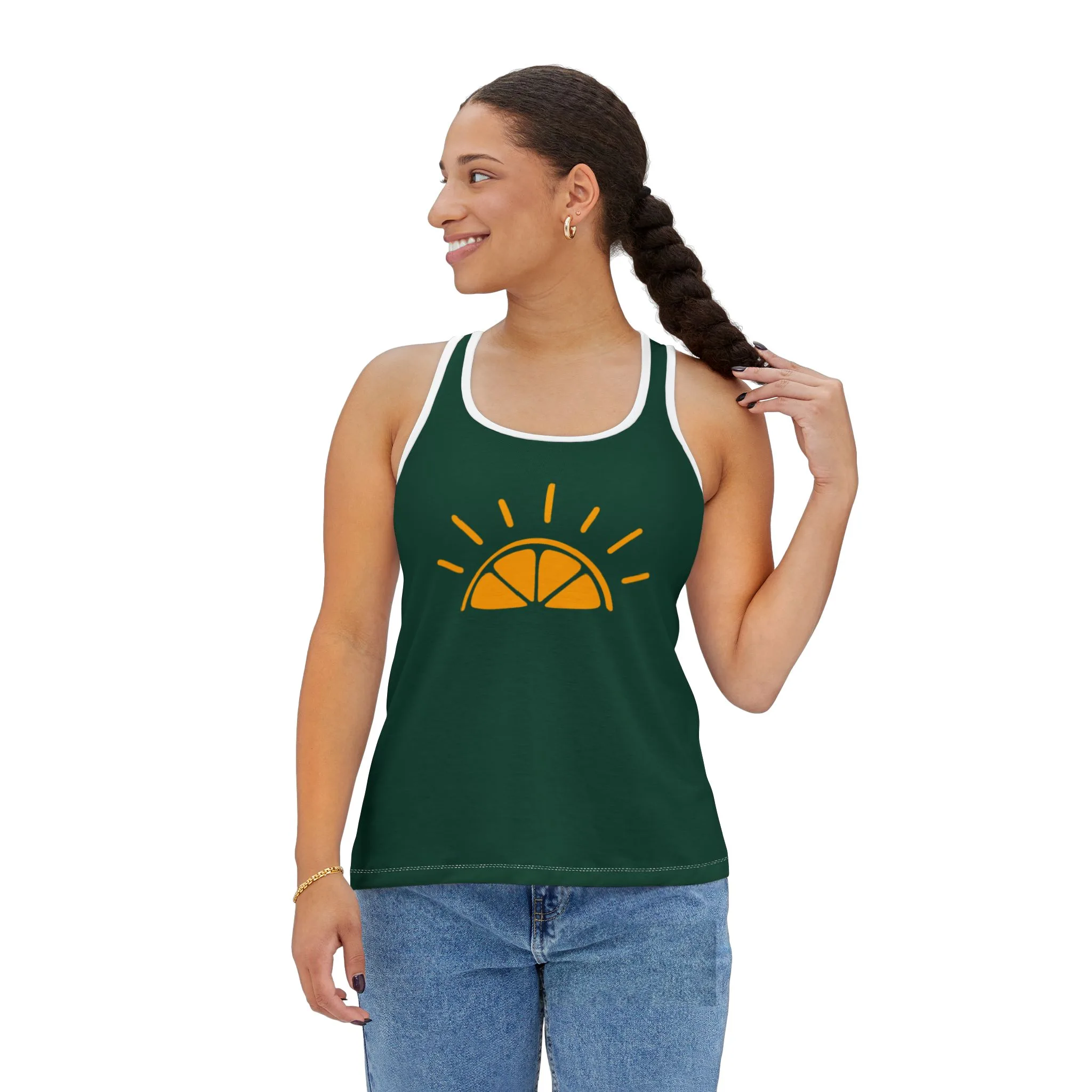 My Best Years Sunrise Logo Women's Tank Top, Dark Green - Image 3
