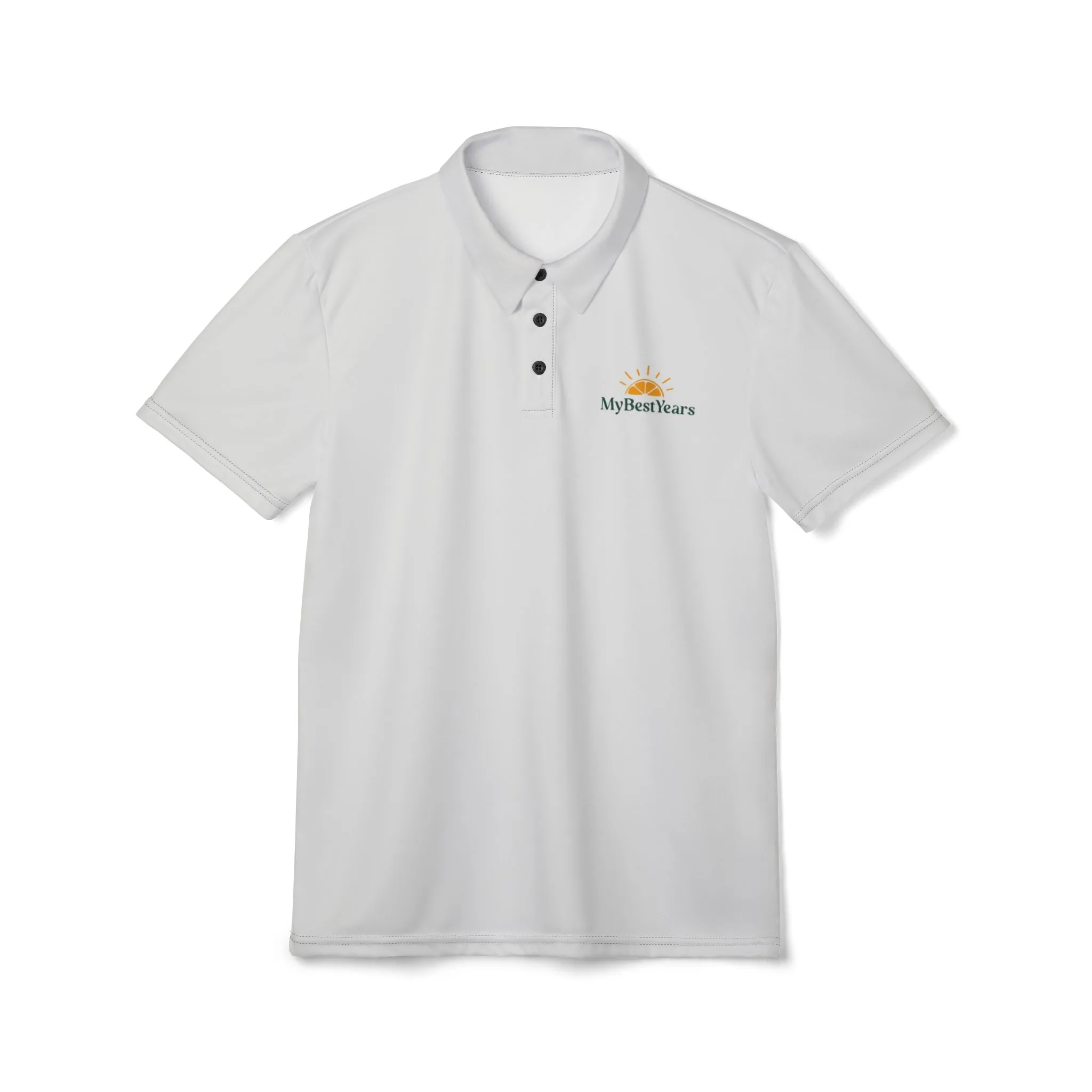 My Best Years Sunrise Logo 2 Embroidered Polo, Off White - Image 4