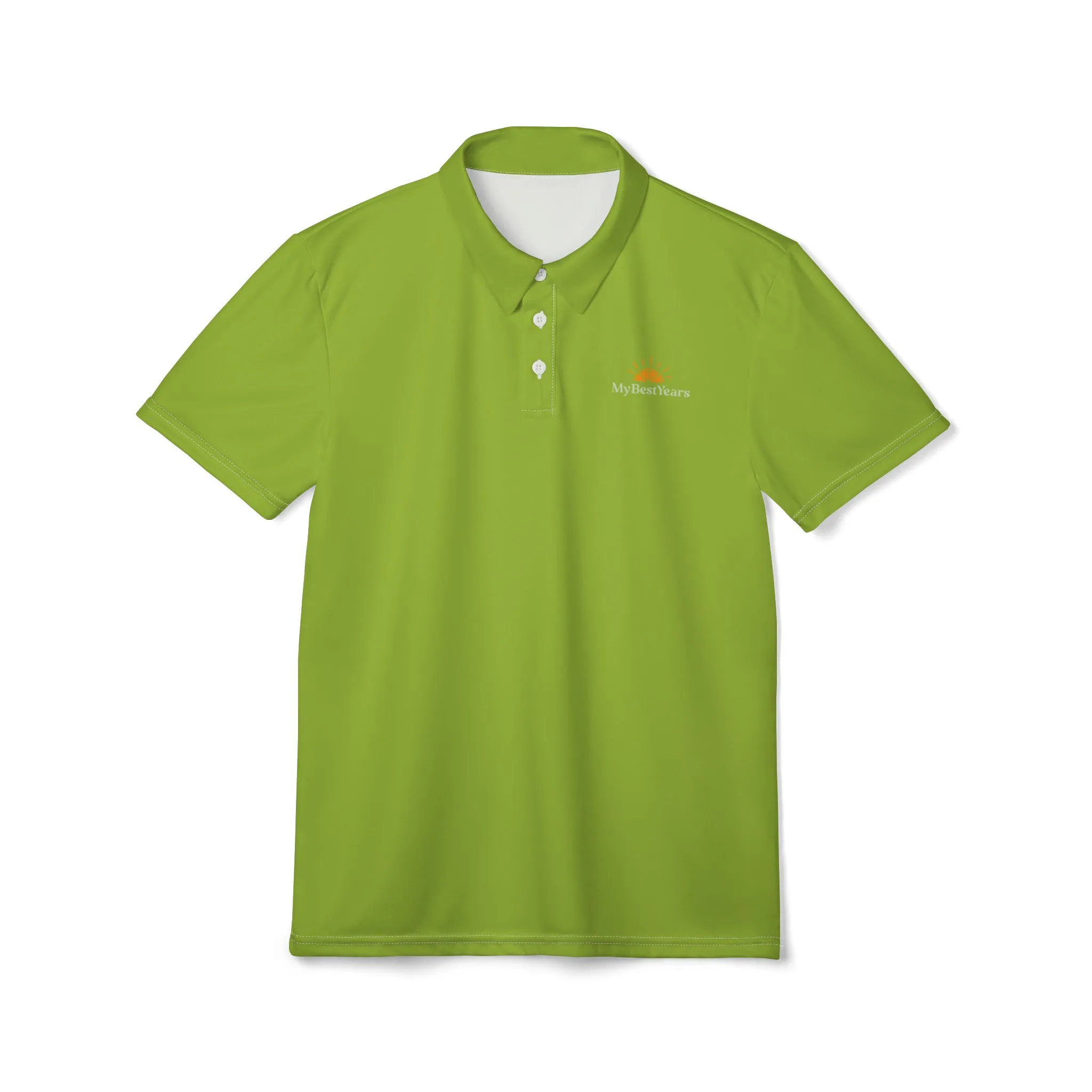 My Best Years Sunrise Logo 2 Embroidered Polo, Bright Green