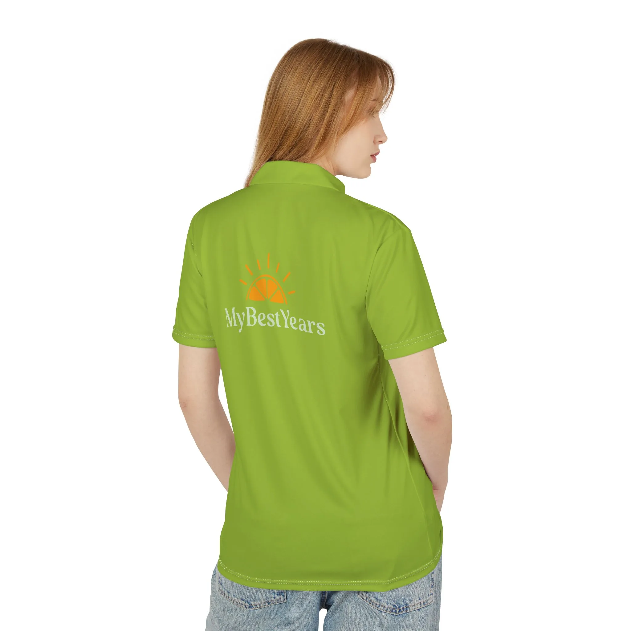 My Best Years Sunrise Logo Embroidered Polo, Bright Green - Image 3