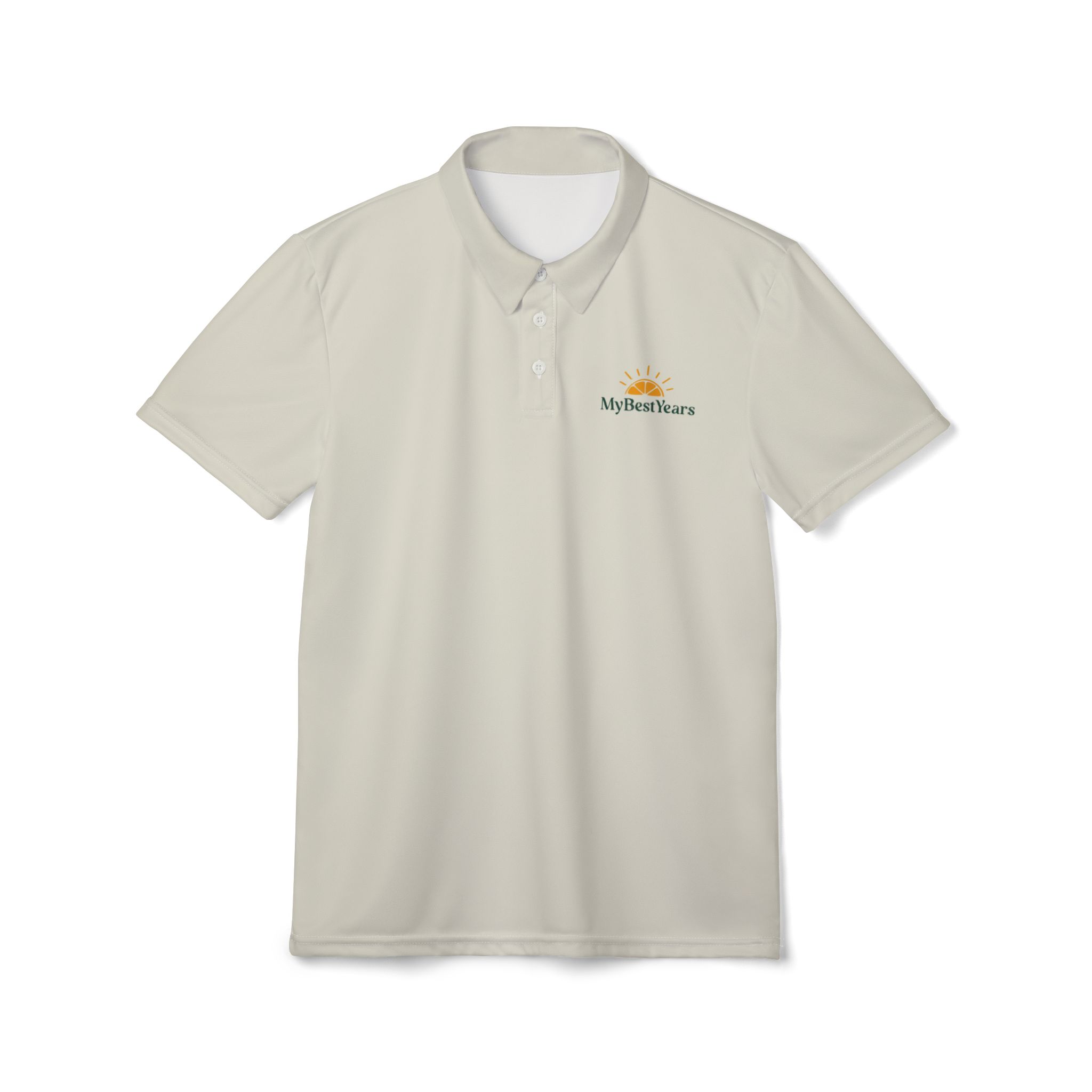 My Best Years Sunrise Logo Embroidered Polo, Beige