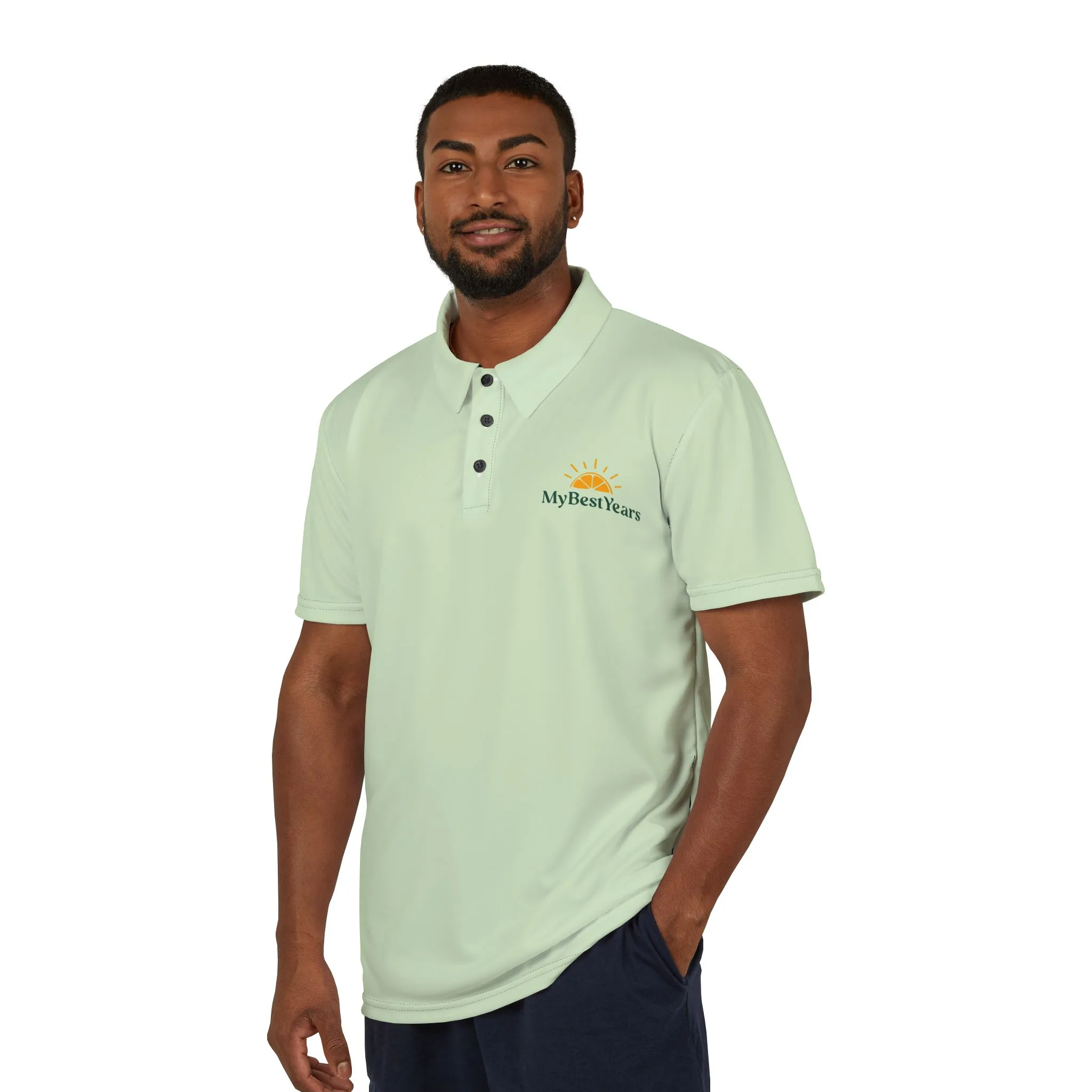 My Best Years Sunrise Logo Embroidered Polo, Light Green - Image 5