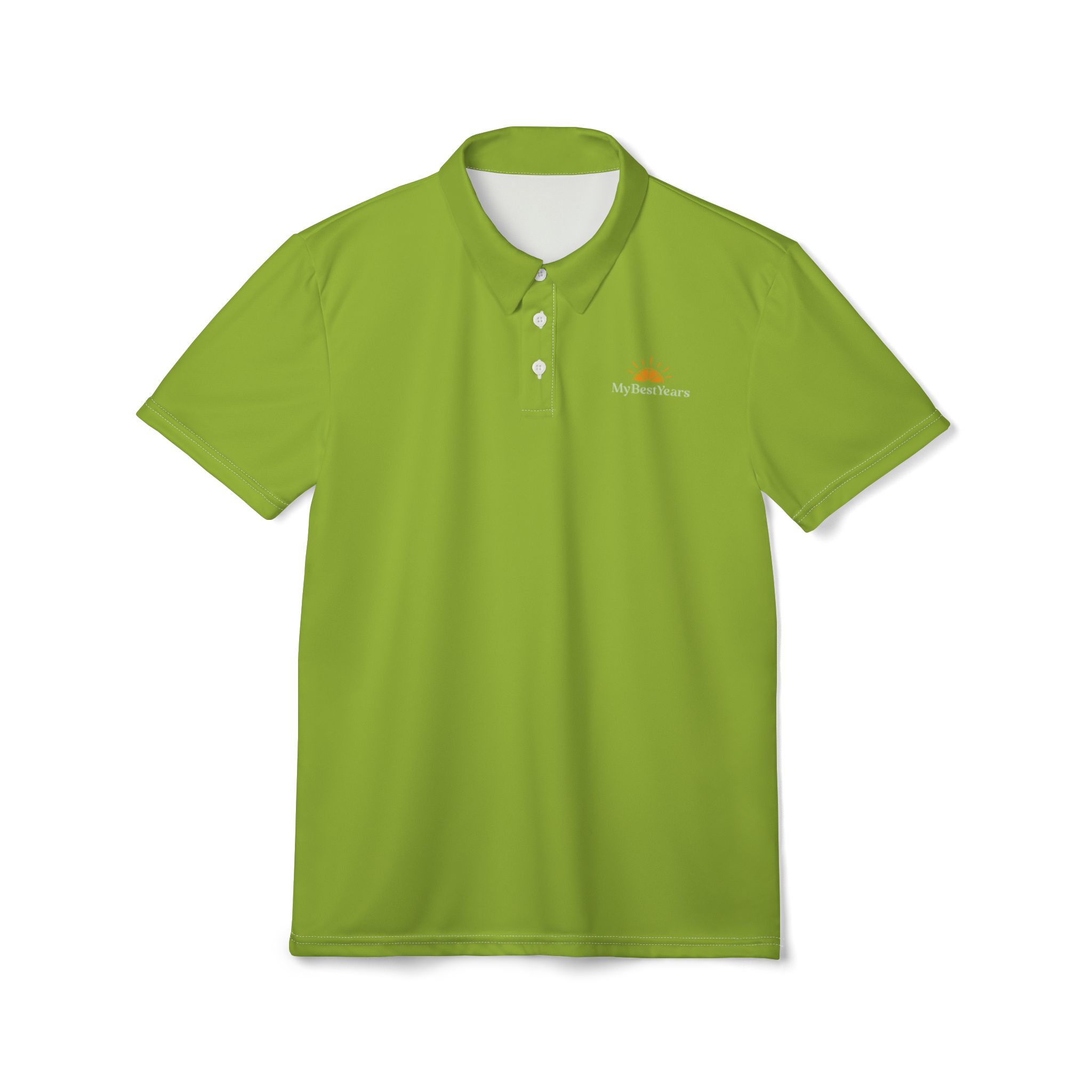 My Best Years Sunrise Logo Embroidered Polo, Bright Green