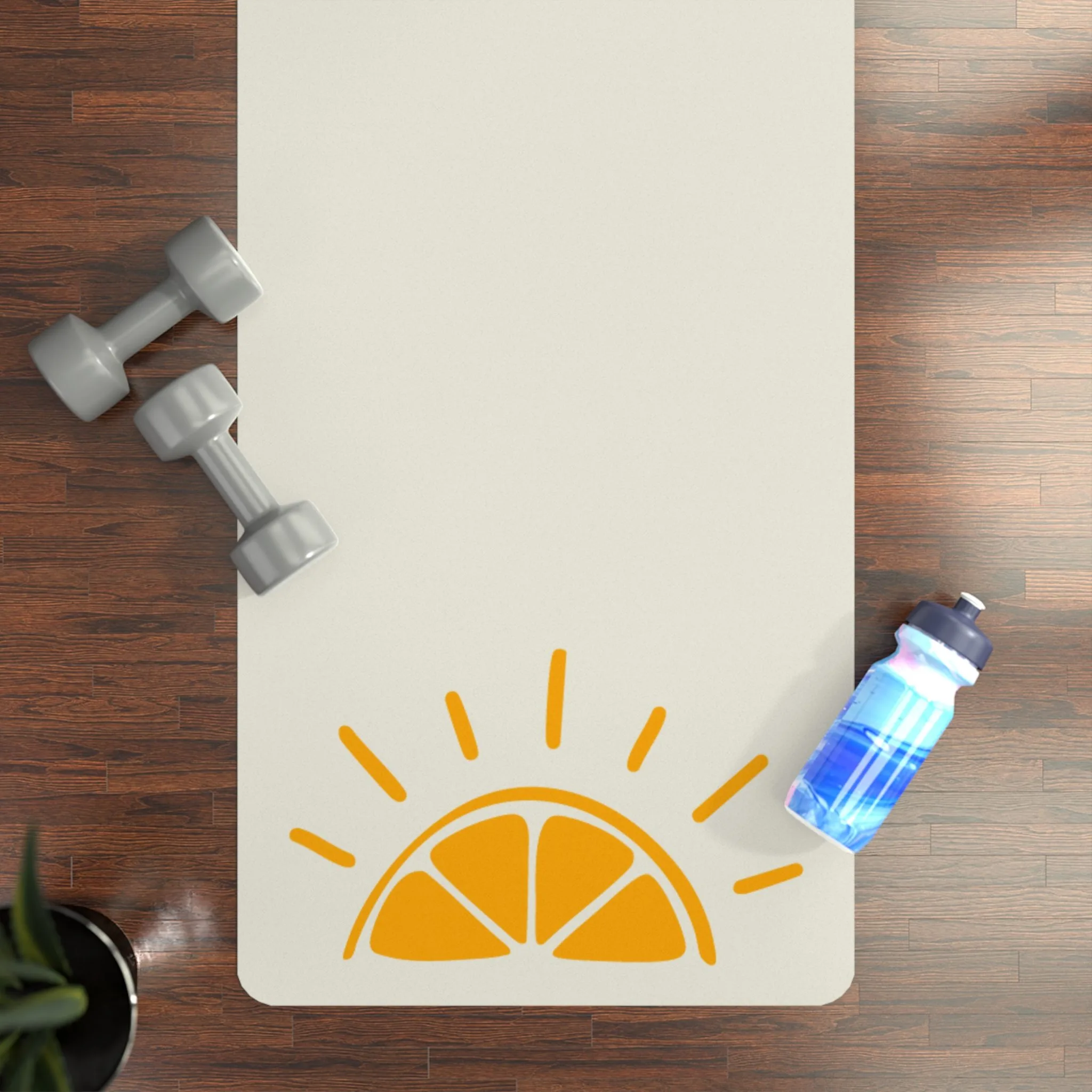 My Best Years Sunrise Logo Rubber Exercise Mat, Beige, Non-Slip - Image 4