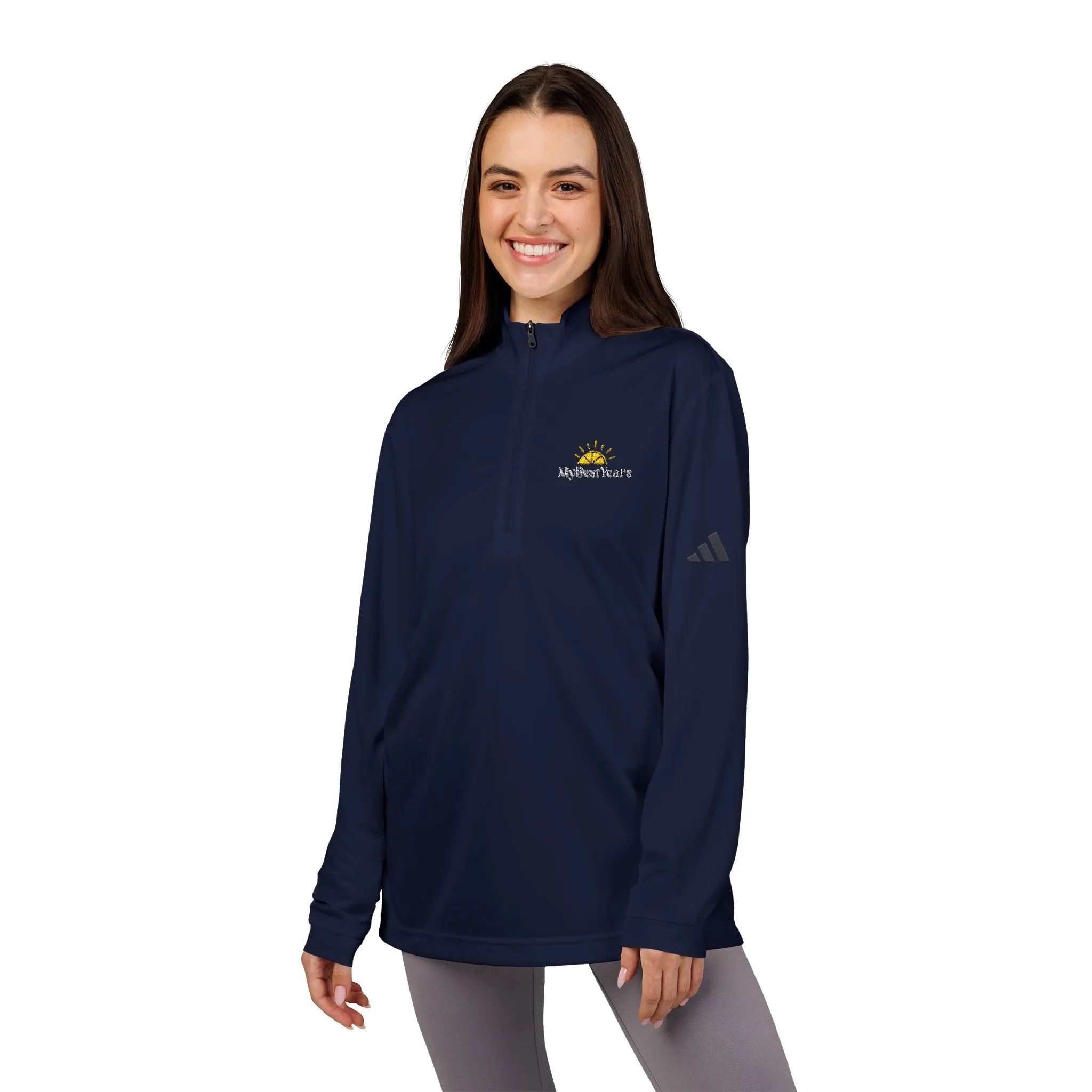 My Best Years Sunshine Logo Adidas Quarter-Zip Pullover | Embroidered Chest Design - Image 11