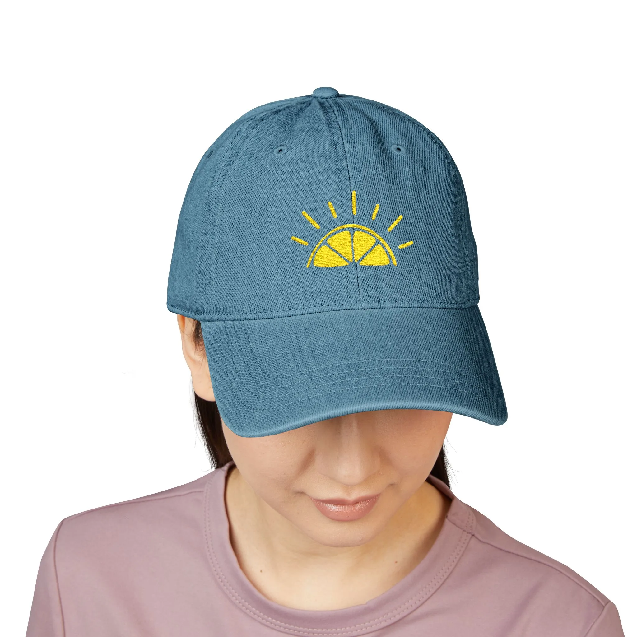 My Best Years unrise Logo Denim Hat | Embroidered Baseball Cap - Image 12